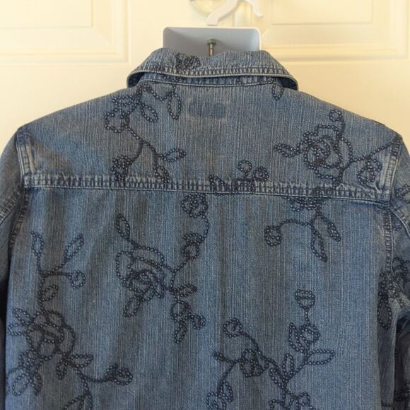 Classic elements denim button front embroidered jacket - Picture 10 of 11